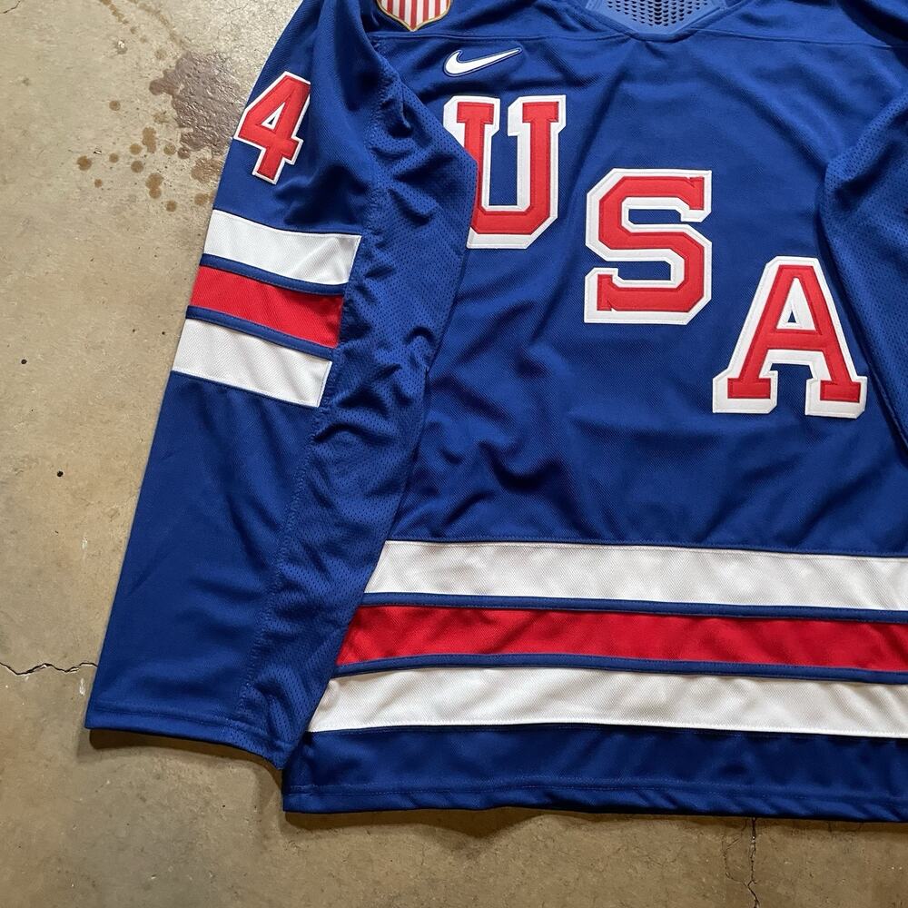Auston Matthews #34 2026 Olympics Team USA Size XL Jersey Blue - Picture 6 of 8